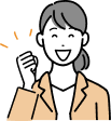 ガッツポーズをする女性