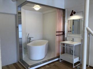 大胆なデザインの浴室
