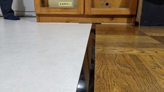 キッチンエリアの床をクッションフロア化