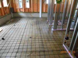 軽量鉄骨下地及びｽﾗﾌﾞ施工状況