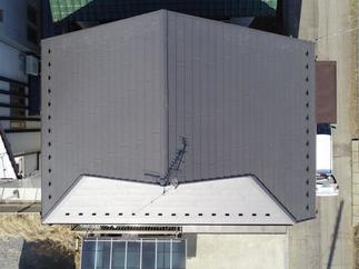 施工後ドローンカメラで撮影