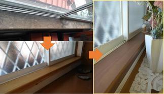窓の木枠リペア工事