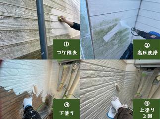 ★コケが付き緑色になった壁をピカピカに★