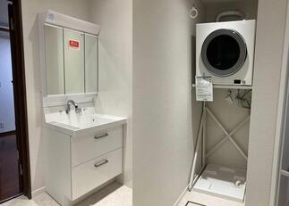 新設洗面化粧台+乾太君