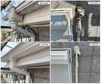 ～雨樋の交換・エアコン用ホースの巻き直し～