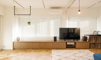 なるべくモノを外に出したくないから。ベンチ型大収納