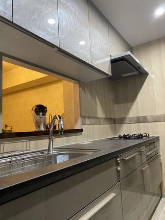 ～タイルとキッチンパネルの組み合わせ～