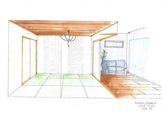 和室部分パース