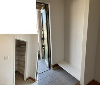 玄関収納をお子様用のベンチに。