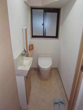 タンクレスの便器へ入替え、手洗いカウンターも新設