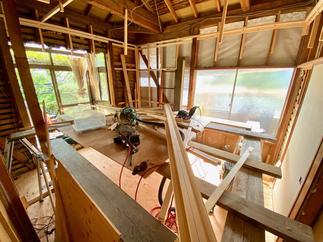 リビング施工中