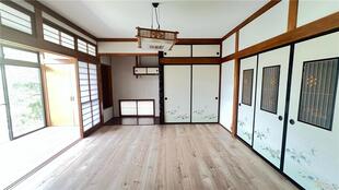 2025/11/28　和室の続き間を床フローリングに張り替え