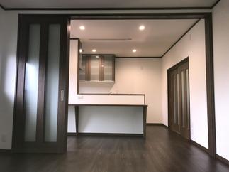 間仕切り3枚引込戸