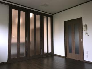 間仕切り3枚引込戸