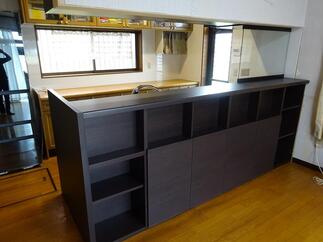 対面キッチンのリビング収納