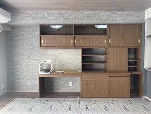 ワークスペースを兼ねた造作収納_西区K様邸