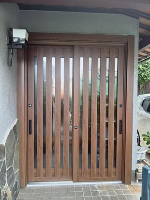 堺市東区　N様邸　玄関引き戸を断熱引き戸へ！