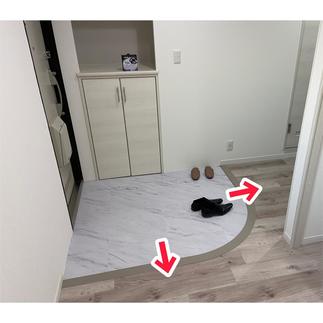 壁を撤去し、２方向へ行ける動線に