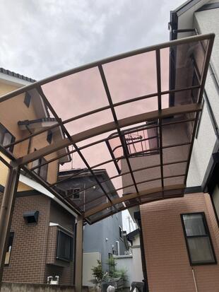 色褪せたカーポートが よみがえる 遮熱性も復活！