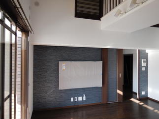 テレビ掛けに造作工事