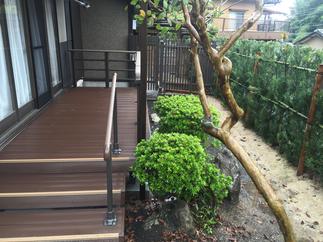 ひなたぼっこが出来るデッキ