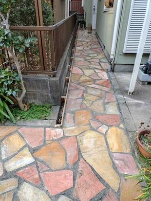 玄関アプローチ（通路）の外構工事