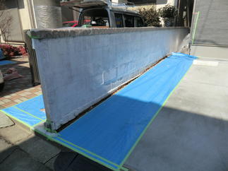 養生をして塗装開始