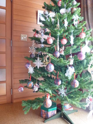 居間に飾ってあったクリスマスツリーが素敵だったので撮らせていただきました。