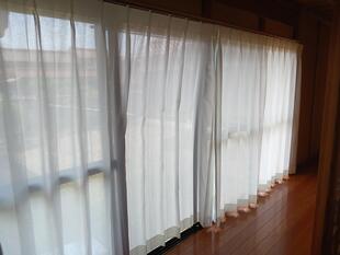米子市A様邸　縁側レースカーテン取付工事