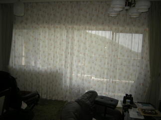 小花柄のボイルレース　　バラの小花をプリントしたエレガントな雰囲気のボイルレース。