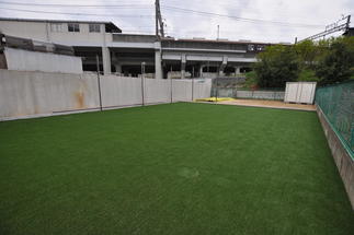 芝生はお手入れのラクチンな人工芝を敷き詰めました。