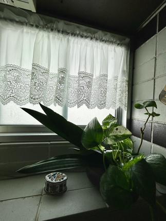 キッチン窓のカフェカーテン