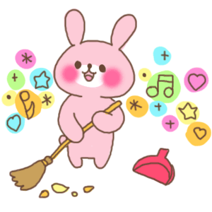 うさぎ　掃除.gif