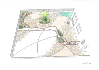 カースペース　お庭のパース