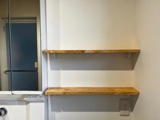 ゴムの木集成材の小物棚