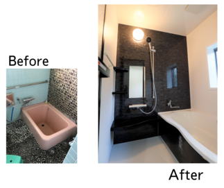 タイルで寒かったお風呂をシステムバスにしました