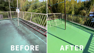 ベランダ防水塗装＋手摺り交換