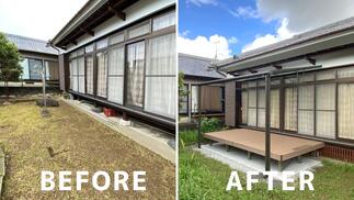 ＜デッキ&テラス屋根＞動線スムーズ＆雨の心配ゼロの快適空間へ。