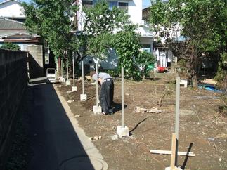 基礎ブロック、支柱取付