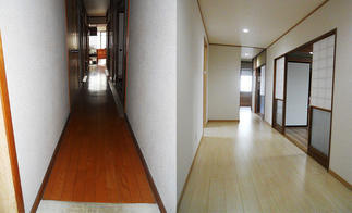 廊下施工前後