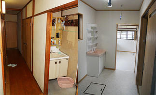 洗面化粧室施工前後