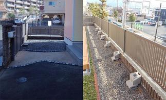 フェンス、物置設置前