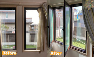リビングの開き窓を２重に