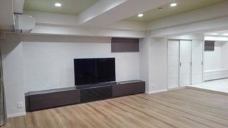 床暖房を完備した大きなリビング