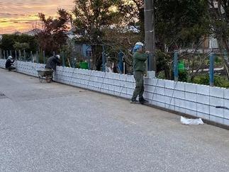 ブロック塀（施工中②）