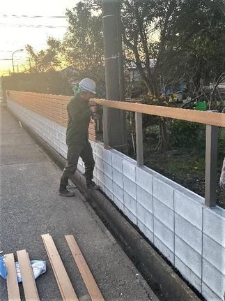 ブロック塀（施工中③）