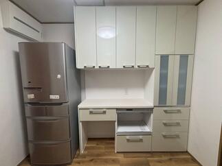 カップボードで家電をすっきり集約