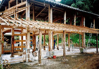 屋根や柱など骨組みは活かして