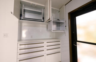 キッチンシステム収納も大容量に。