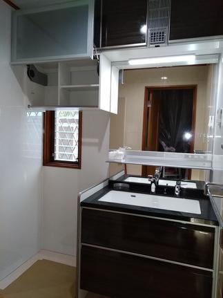 汚れも簡単お掃除な洗面台